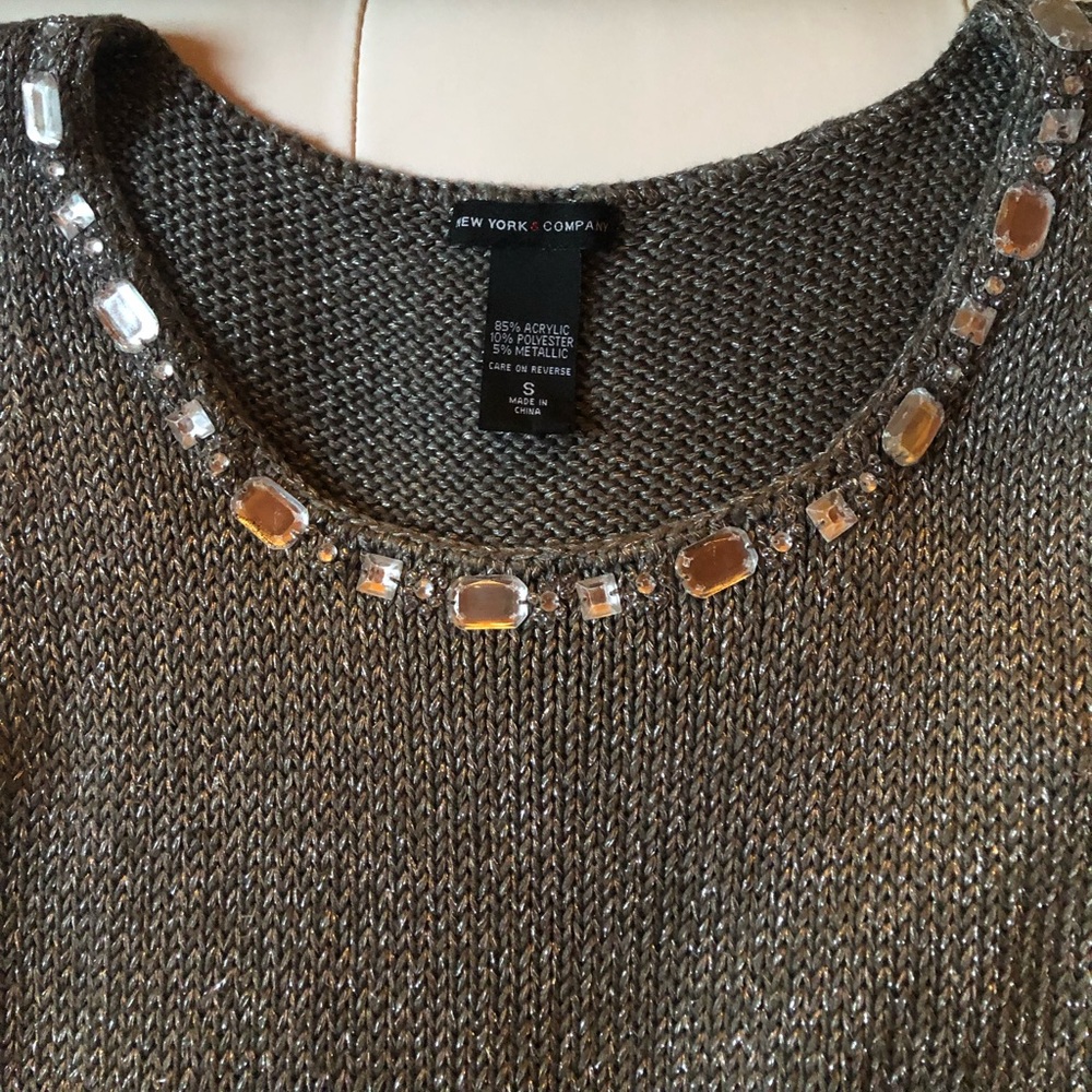 New York Company knit sleeveless tank with jewel neckline
